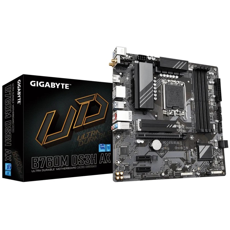 GIGABYTE B760M DS3H AX mATX Mainboard Sockel 1700 M.2/HDMI/DP/WIFI/BT